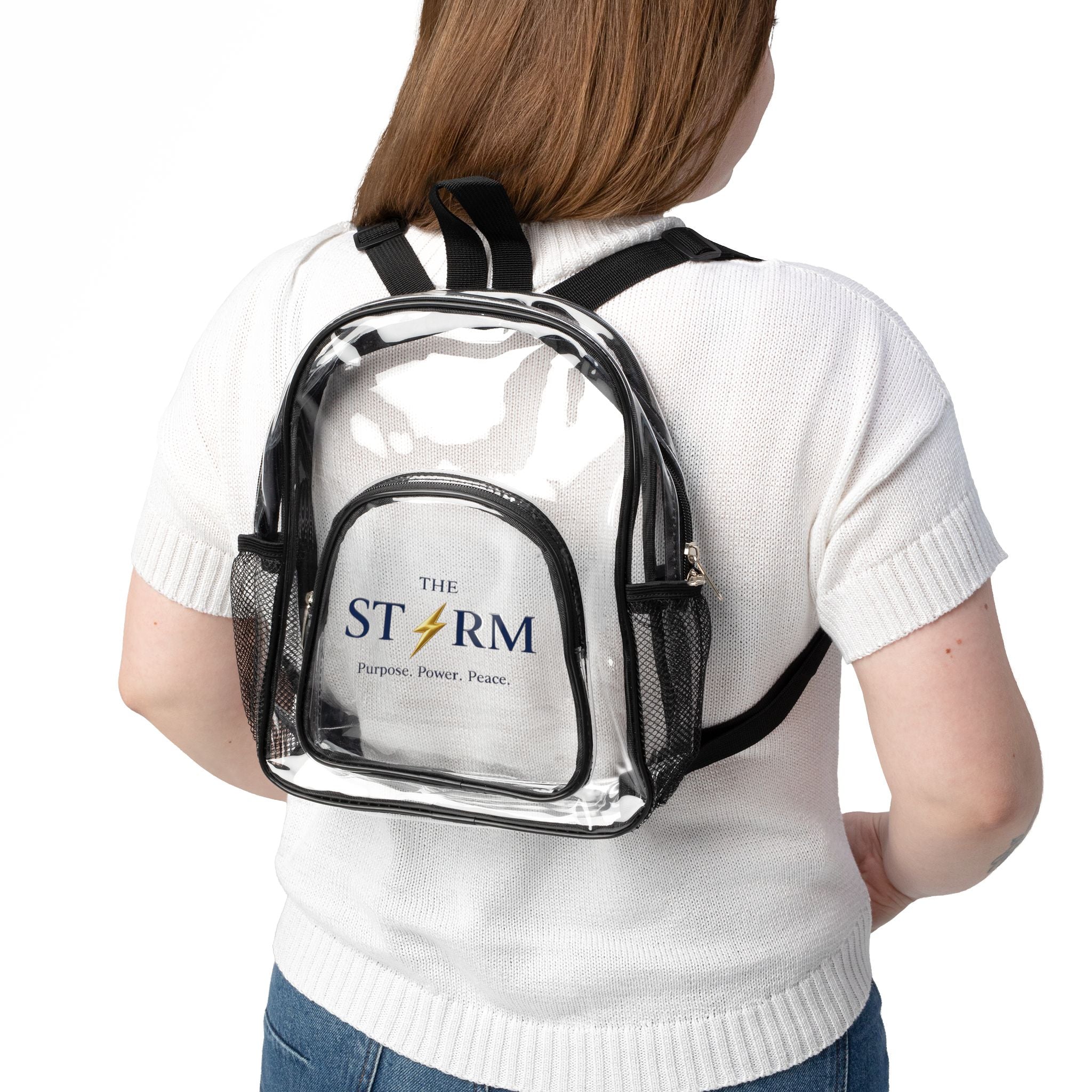THE STORM Clear Stadium Backpack — Purpose. Power. Peace