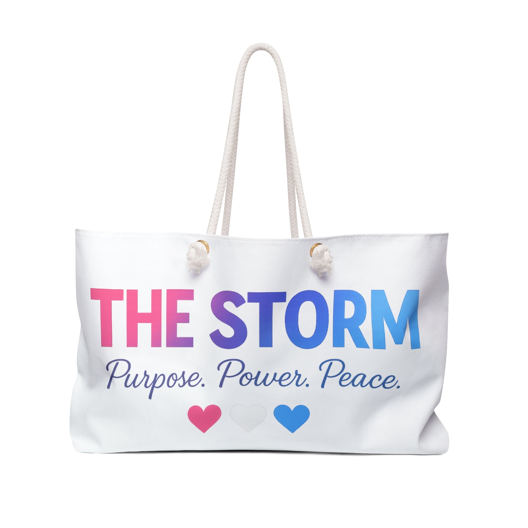 Weekender Bag — "The Storm" Purpose. Power. Peace. Beach Tote