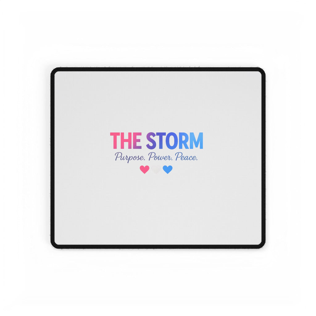 THE STORM Purpose. Power. Peace. Blue, White, Pink Heart Gaming/Office Mouse Pad
