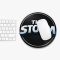 The Storm Round Mouse Pad — Bold 3D Logo Gaming Desk Mat