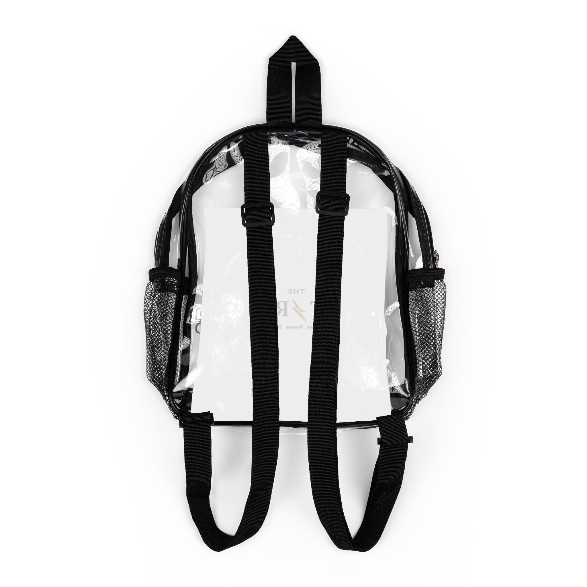 Custom Logo: THE STORM Clear Stadium Backpack — Transparent School & Event Clear Bag with Front Pocket