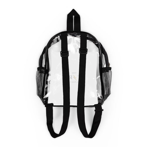 Custom Logo: THE STORM Clear Stadium Backpack — Transparent School & Event Clear Bag with Front Pocket