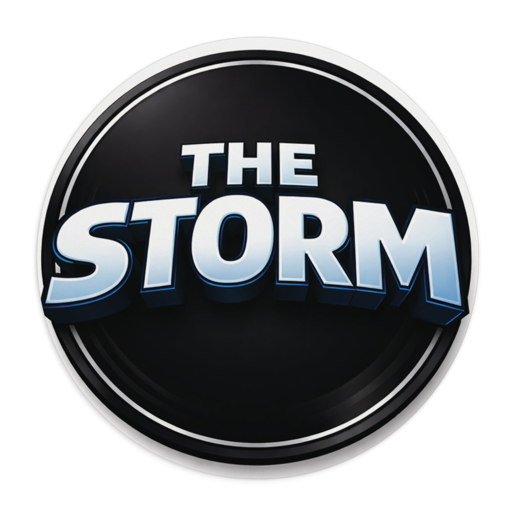The Storm Round Mouse Pad — Bold 3D Logo Gaming Desk Mat