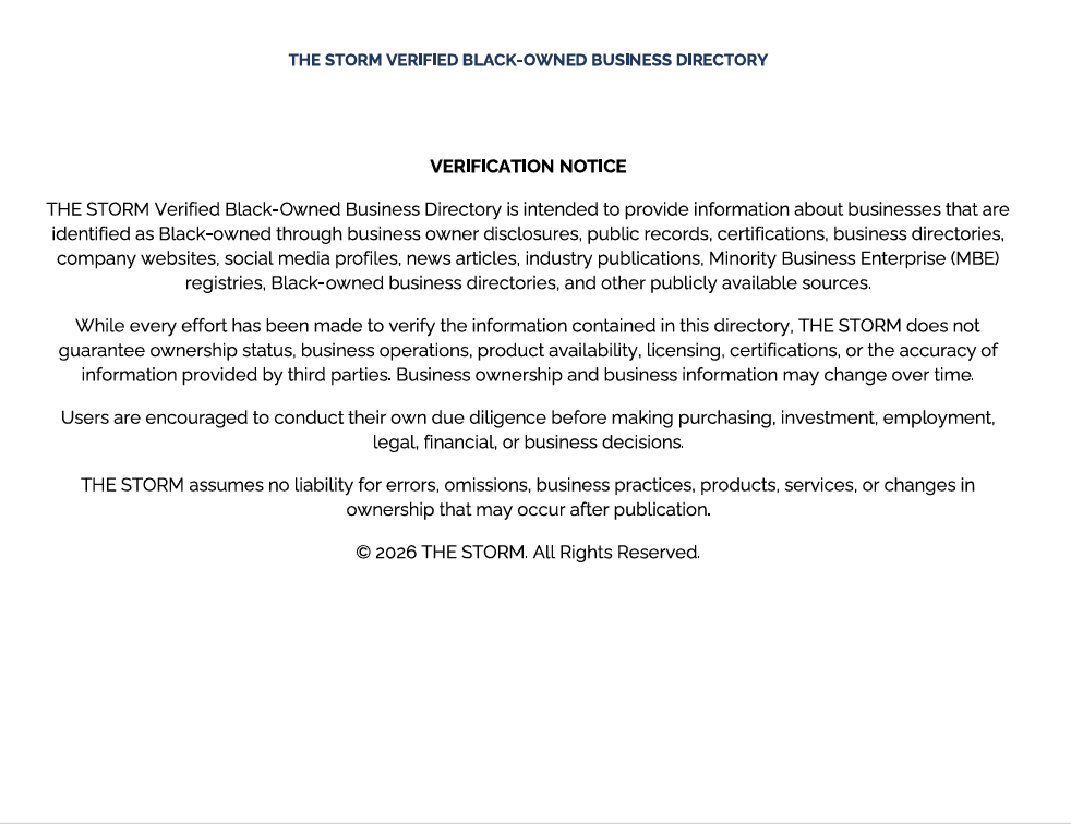 THE STORM Nationwide Black-Owned Business Directory ( 3-Page Sample Preview)