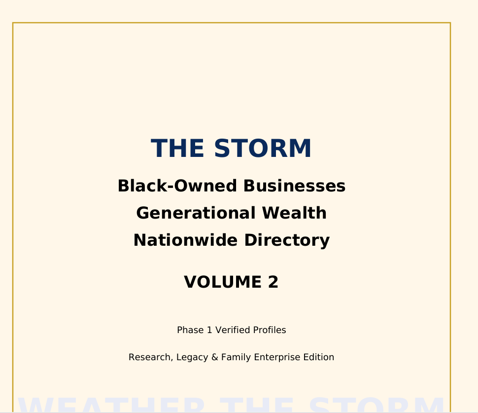 THE STORM Black-Owned Businesses Generational Wealth Nationwide Directory Vol. 2 Phase 1 Verified Edition Digital product